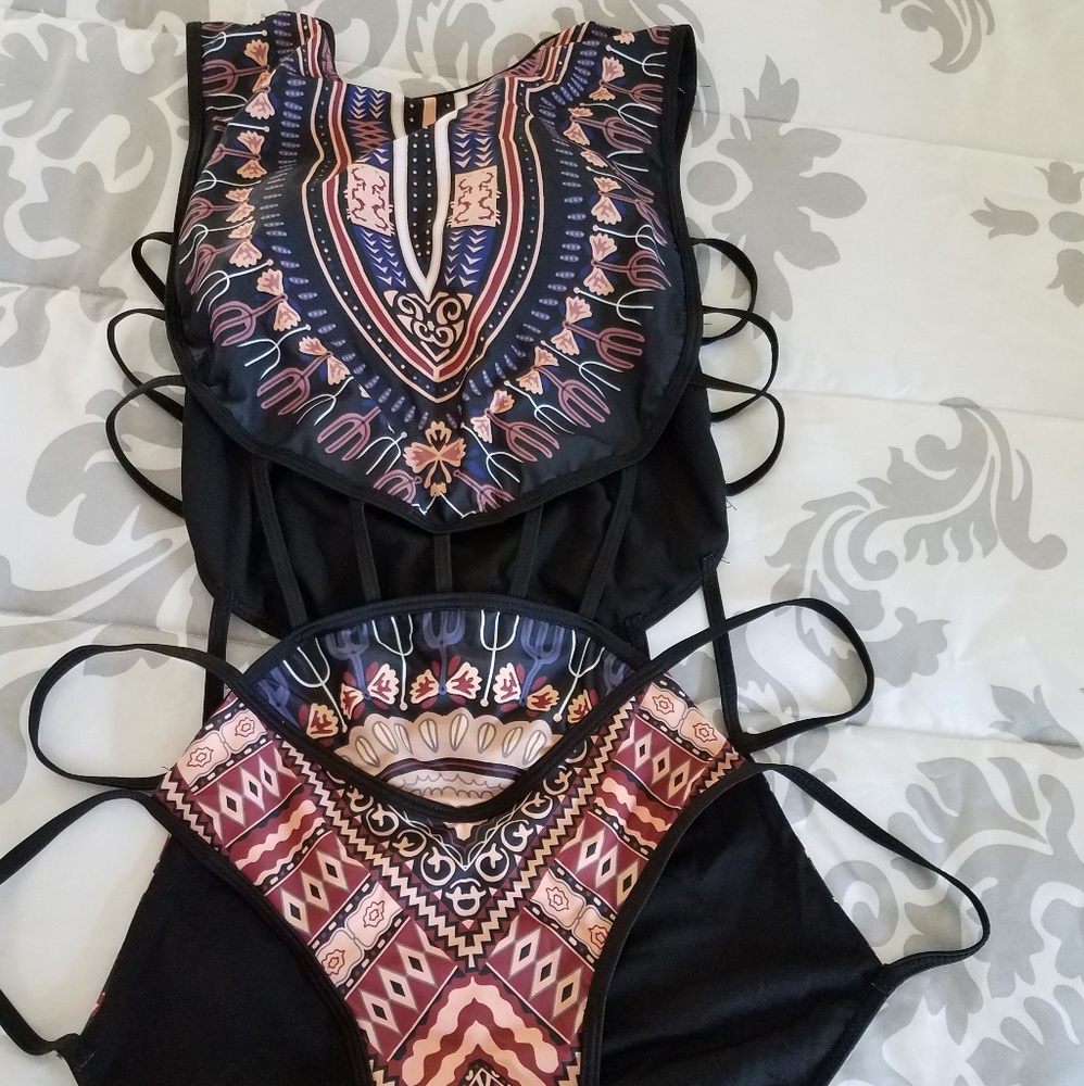 Tribal Print Bathing Suit